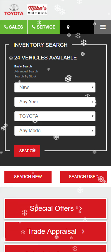 Falling Snow effect example