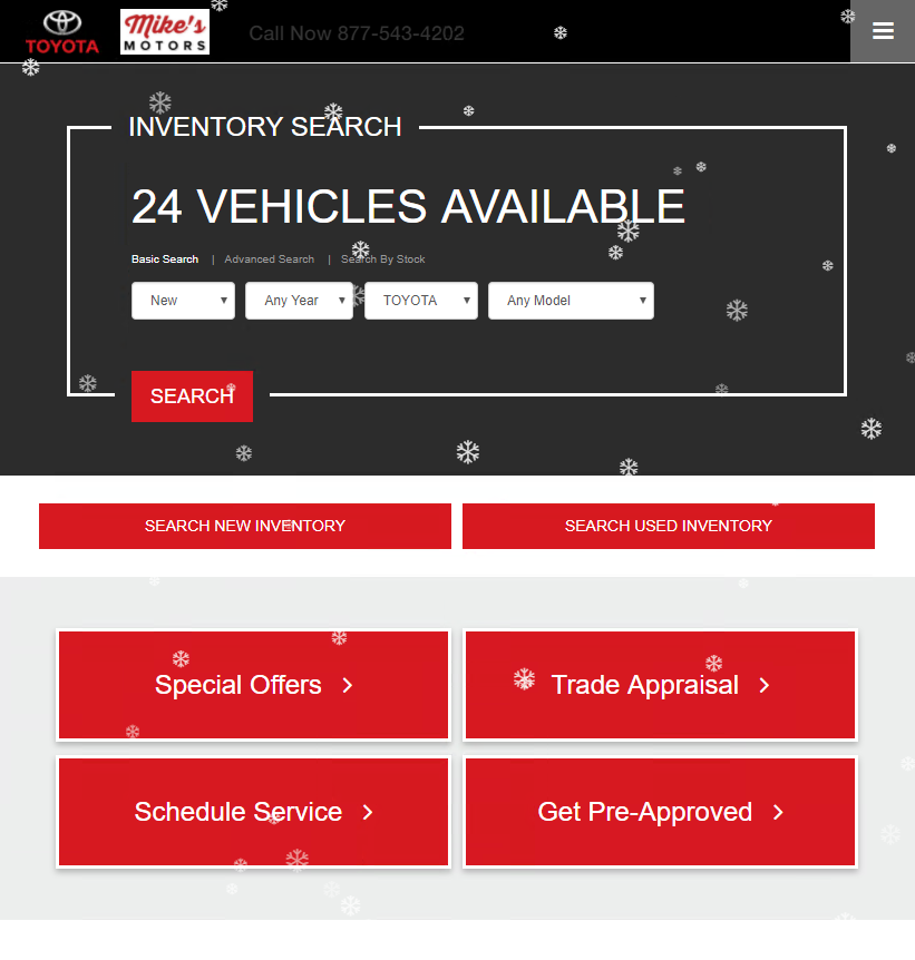 Falling Snow effect example
