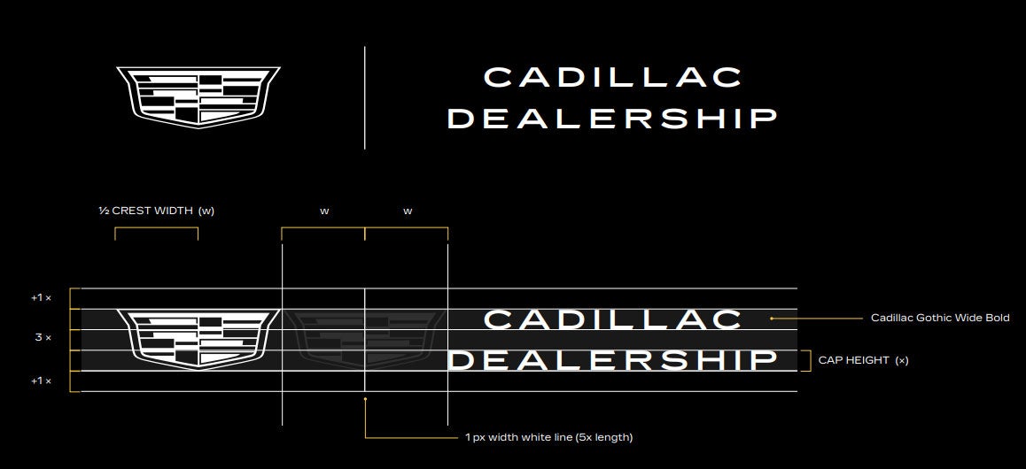 Cadillac Header Dealer Name ratio
