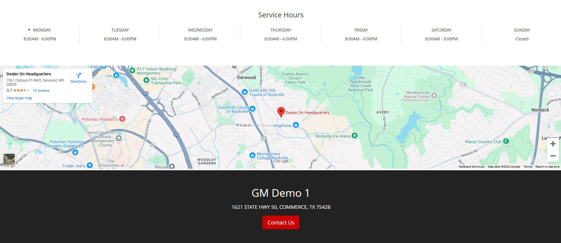 Screenshot of Contact Replacement Code Layout 3 on a GM site